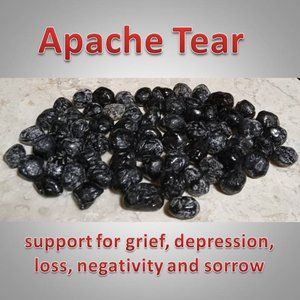 🔥4/$20 ONE Apache Tear stone rock crystal HEALING : SUPPORT -  SMALL